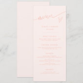 Menu de mariage moderne pêche écriture manuscrite (Devant / Derrière)