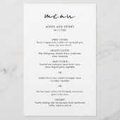 Menu de mariage moderne photo écriture rustique (Devant)