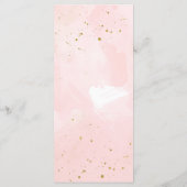 Menu de mariage moderne rose poudré et éclaboussur (Dos)