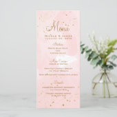 Menu de mariage moderne rose poudré et éclaboussur (Debout devant)