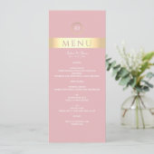 Menu de mariage moderne rose poussiéreux (Debout devant)