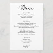 Menu de mariage moderne simple écriture manuscrite (Devant)