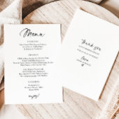 Menu de mariage moderne simple écriture manuscrite