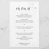 Menu de mariage moderne simple et mignon (Devant)