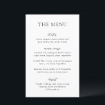 Menu de mariage moderne simple noir et blanc<br><div class="desc">Menu de mariage moderne avec un design simple mais élégant.</div>