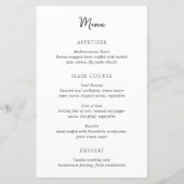 Menu de mariage moderne simple noir et blanc éléga (Devant)