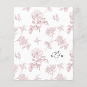 Menu de mariage moderne vintage rose blush (Dos)