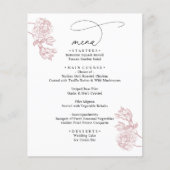 Menu de mariage moderne vintage rose blush (Devant)