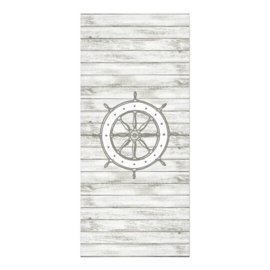 Menu de mariage Nautical Whitewashed Wood Beach (Dos)