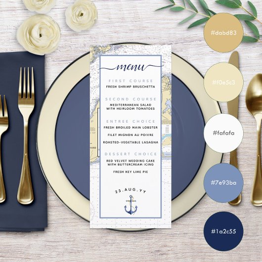 Menu de mariage nautique à Martha's Vineyard ⚓
