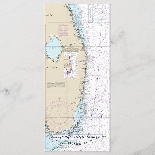 Menu de mariage nautique de Floride du Sud (Dos)