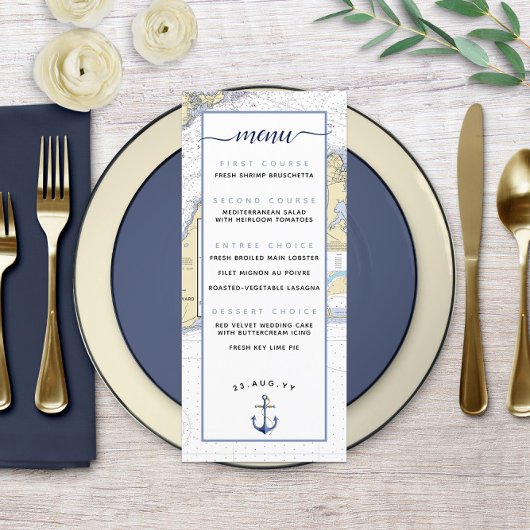 Menu de mariage nautique de Martha's Vineyard ⚓