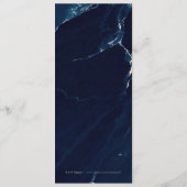 Menu de mariage nautique en marbre bleu marine mod (Dos)