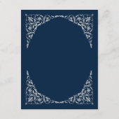 Menu de mariage Navy et Argent Sérénité de Minuit (Dos)