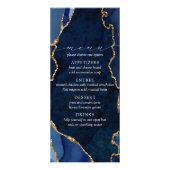 Menu de mariage Navy Marble & Agate Gold (Devant)