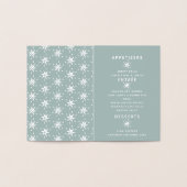 Menu de mariage Noël hiver flocons de neige élégan (Intérieur)