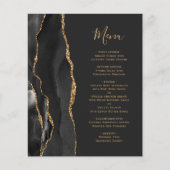 Menu de mariage noir agate Or Budget (Devant)