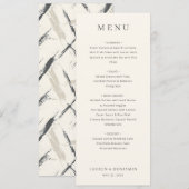 Menu de mariage noir classique (Devant / Derrière)