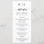 Menu de mariage noir et blanc (Devant)
