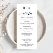Menu de mariage noir et blanc