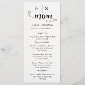 Menu de mariage noir et blanc (Devant)