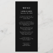 Menu de mariage noir et blanc Élégance Moderne (Devant)
