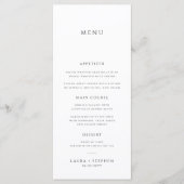 Menu de mariage noir et blanc neutre simple (Devant)