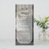 Menu de mariage noir et blanc photo (Debout devant)