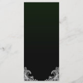 Menu de Mariage noir et vert dentelle blanche (Dos)