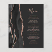 Menu de mariage noir rose or agate Budget (Devant)