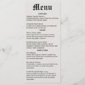Menu de mariage nostalgique sur papier journal (Devant)