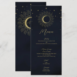 Menu de mariage Nuit aux étoiles d'or Soleil éclat