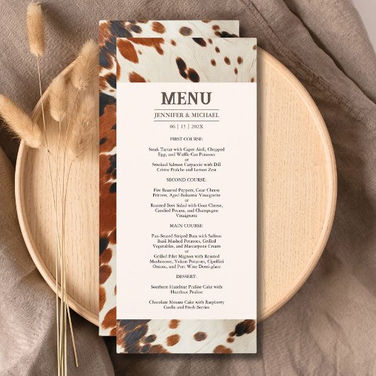Menu de mariage occidental