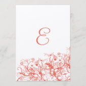 Menu de mariage Oiseaux de corail et tourbillons (Dos)