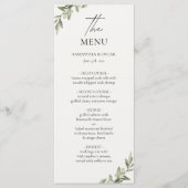 Menu de mariage Olive Branch | Élégante verdure (Devant)