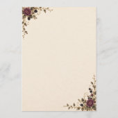 Menu de mariage Once Upon a Midnight Plum Rose (Dos)