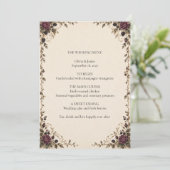 Menu de mariage Once Upon a Midnight Plum Rose (Debout devant)