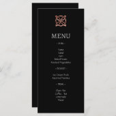 Menu de Mariage or Rose de noeud celtique moderne (Devant / Derrière)