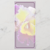 Menu de mariage orchidée Cattleya jaune et magenta (Dos)