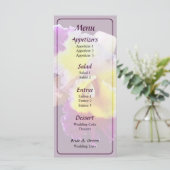 Menu de mariage orchidée Cattleya jaune et magenta (Debout devant)