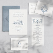 Menu de mariage orné de baroque élégant