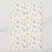 Menu de mariage orné de pastel doux de jardin prin (Dos)