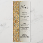 Menu de mariage orné moderne en or (Devant)