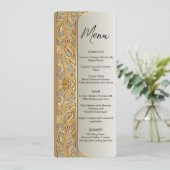 Menu de mariage orné moderne en or (Debout devant)