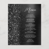 Menu de mariage pailleté Glam noir budget (Devant)