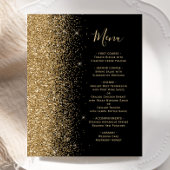 Menu de mariage paillettes noir or budget