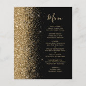 Menu de mariage paillettes noir or budget (Devant)