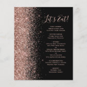 Menu de mariage paillettes or rose Budget (Devant)