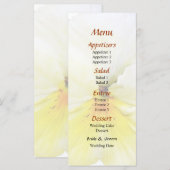 Menu de mariage Pansy jaune clair (Devant / Derrière)