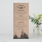 Menu de mariage papier kraft automne (Debout devant)